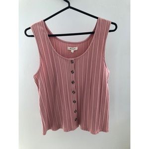 Light Pink Tank Top with Button Front